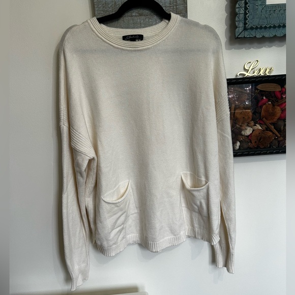 Charlie B-ivory two piece knit sweater - Picture 1 of 9